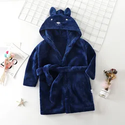 Cute cartoon animal pattern design hooded bathrobe for middle and small children