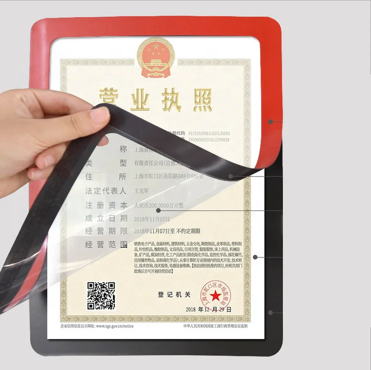 Magnetic pvc photo frame 4*6 inch postcard size fridge photo frames