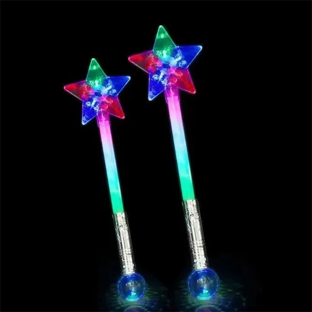Ice Snow Magic Glowing Stick Lucky Princess Snowflake Glowing Stick Toy Elsa Birthday Gift Sparkling Fairy Stick