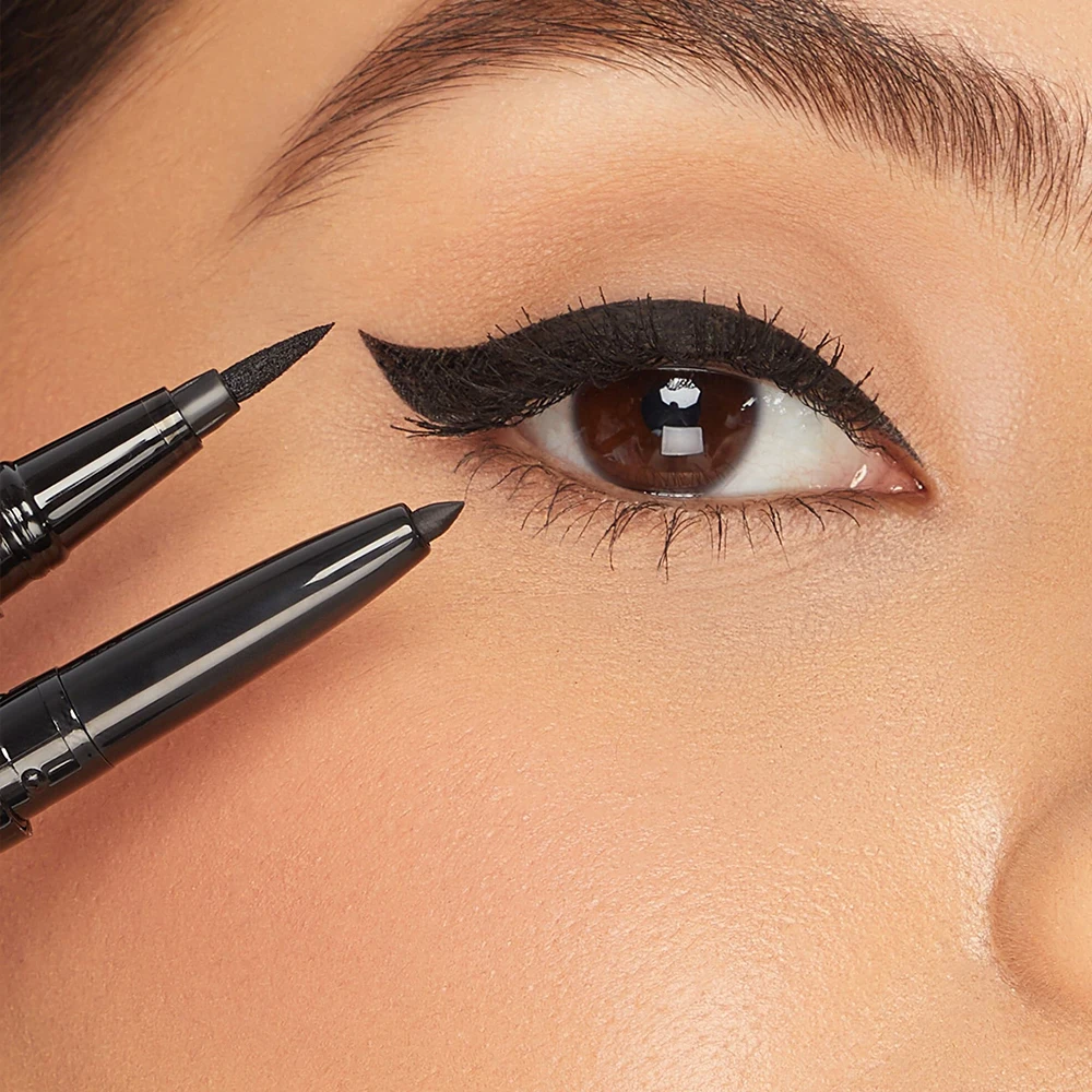OEM Vegan double take jel liquid eyeliner Custom Logo Black Long Wear Waterproof Vegan Eyeliner Pen Eye Liner Pencil