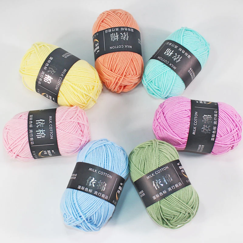 93 Colors! Milk Cotton 4PLY Pure Cotton Yarn Crochet yarn for Knitting and Crochet  Great for Baby Blankets