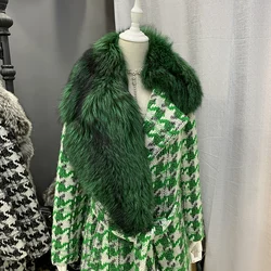 High Level Real Fluffy Fur Trench Coat Long Cashmere Wool Coat Women With Belt