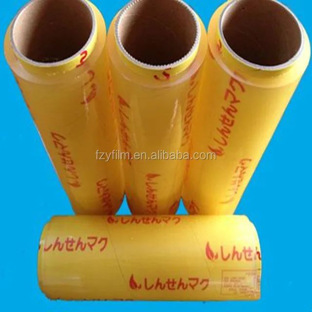 
tensile force fruits vegetables film transparent manufacturer micron pvc cling film 