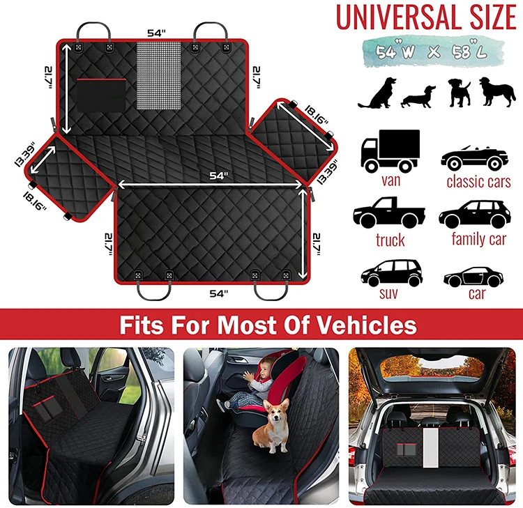 Waterproof Quilted Backseat Dog Hammock Protector dog seat Pet Car Seat Cover funda para perros coche For Suv
