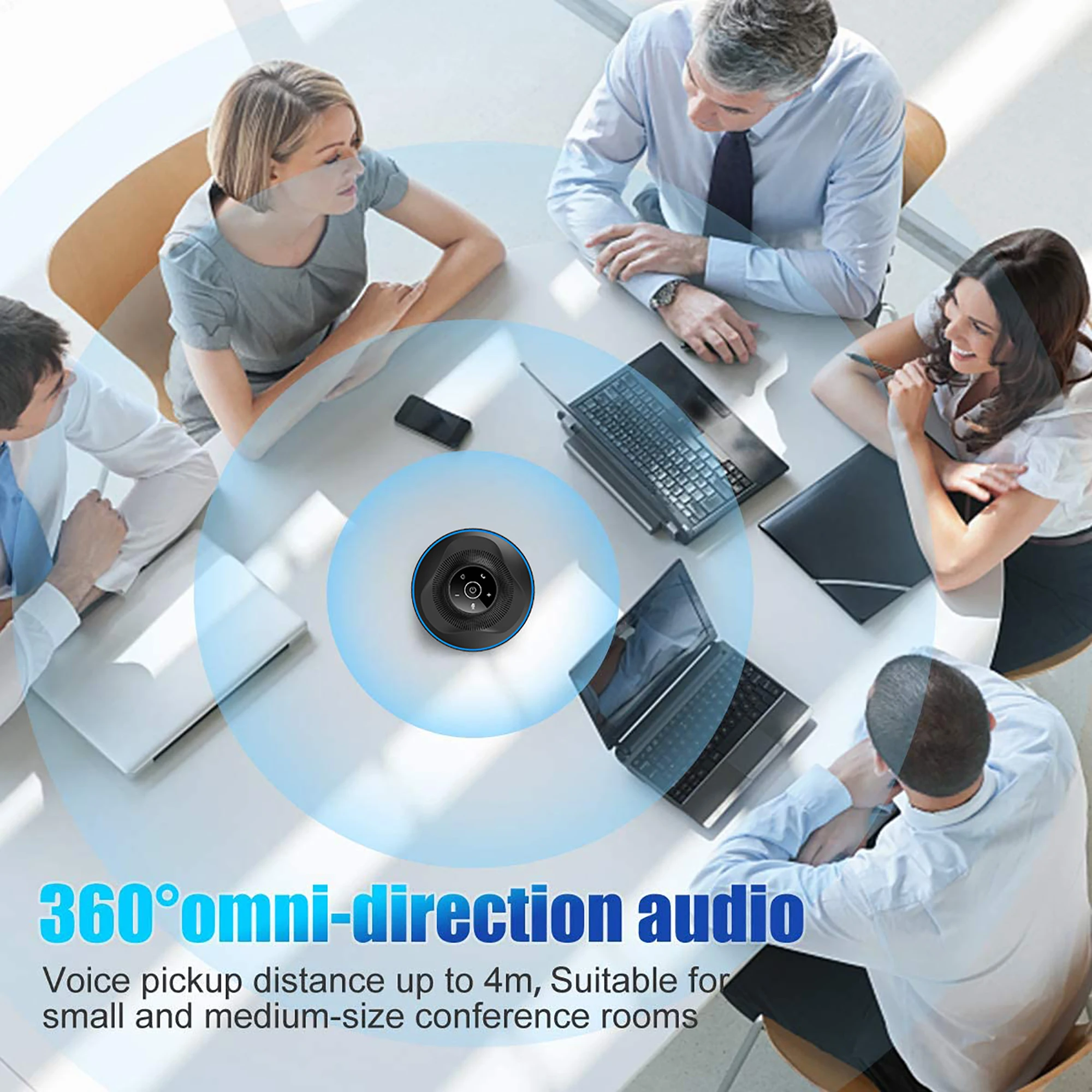 USB подключи и работай умный мини портативный беспроводной динамик 360 HD микрофон для Дома Офиса аудиосистема