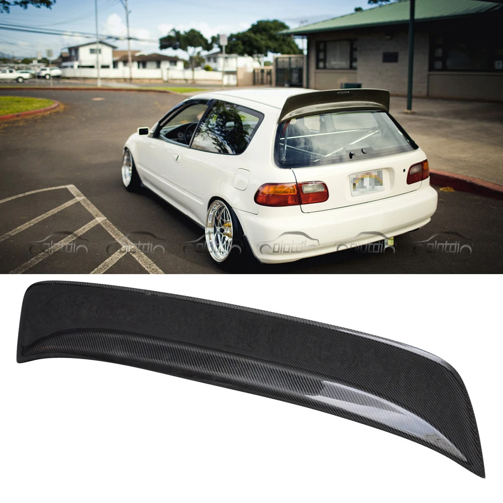 For Honda Civic EG EK Add N1 Type Carbon Roof Spoiler Tail Wing Rear Trunk Boot Lip Ducktail 1992+