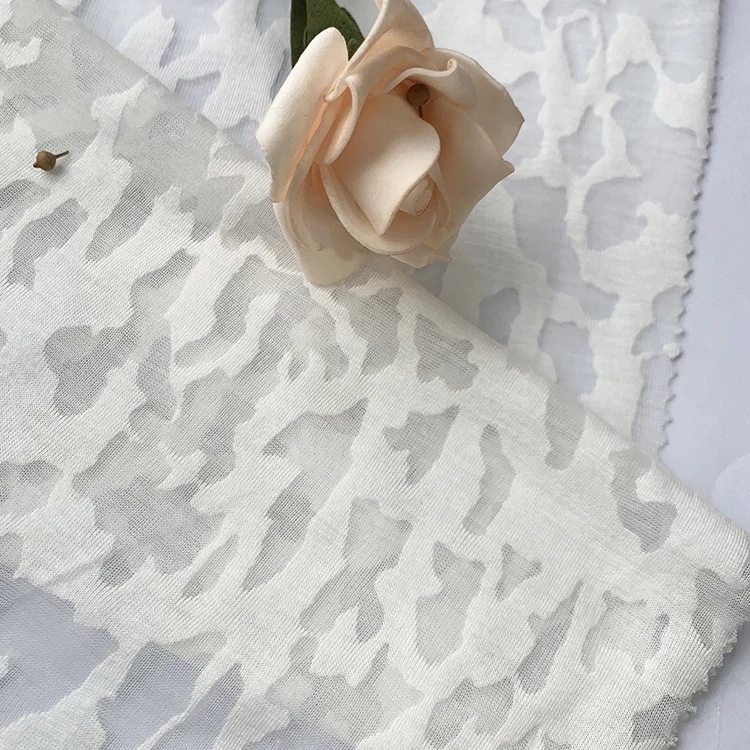 Soft felt  65%polyester 35% rayon burnt out jersey knit fabric for clothes women