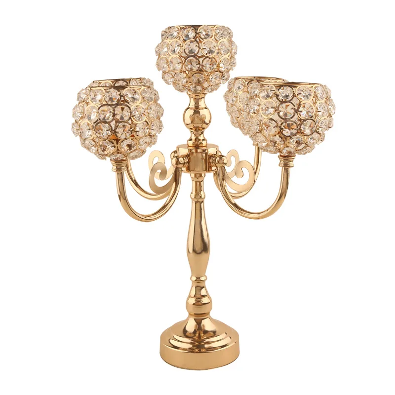 Candelabro 5 Brazos Metal rhinestone Candle Holder Crystal  Wedding 5 Arms Candelabra For Holiday Party Table Centerpieces Home