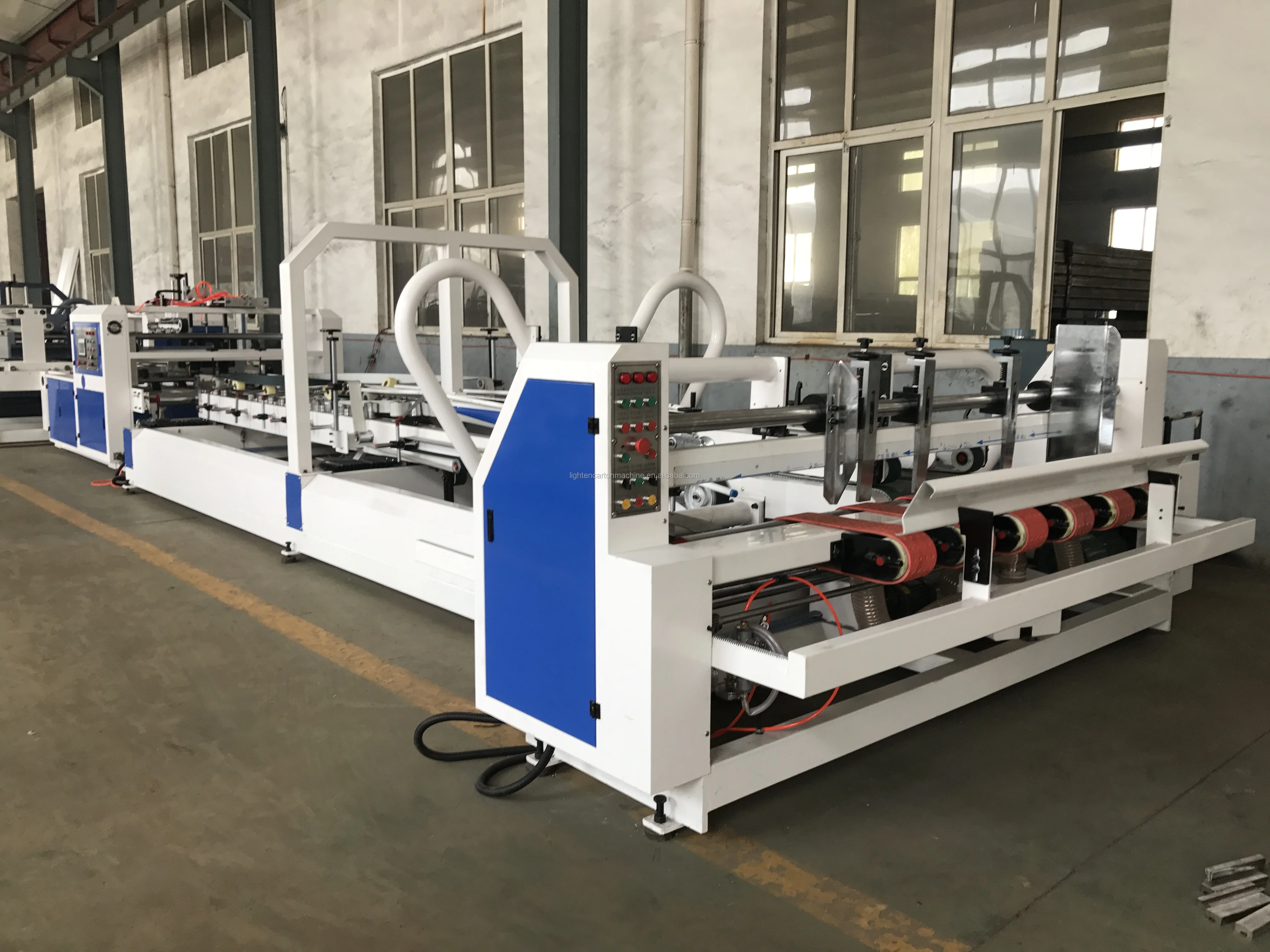 Automatic Corrugated Cardboard Carton Box Folding Gluing Machine For Carton Box Folder Gluer Machine