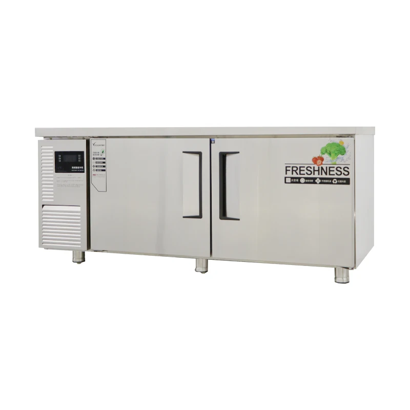 Commercial 505L 3 Door Counter Fridge Stainless Steel Under bench Counter Freezer for Kitchen