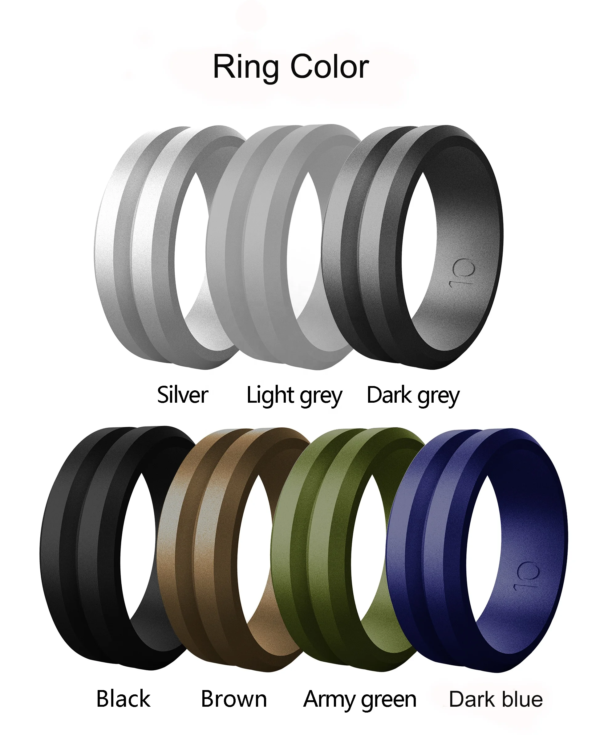 Trendy Beveled Edges Silicone Gift Party Festival Silicone Ring Wedding Ring