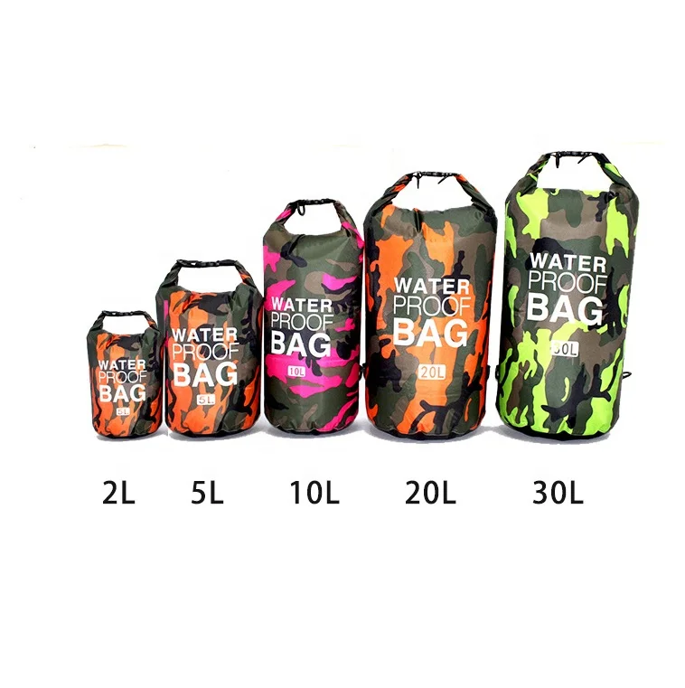 Small Custom Camouflage Handlebar Dive Waterproof Dry Duffel Bag for Kayaking Boarding