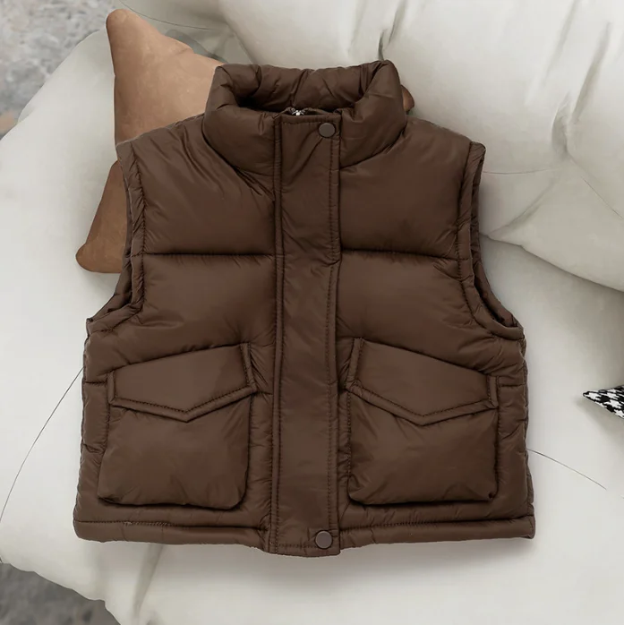 Newest Boys Girls Down Vest Coat Winter Puffer Vest For Kids Sleeveless Jacket Zip Up Outwear for Toddler