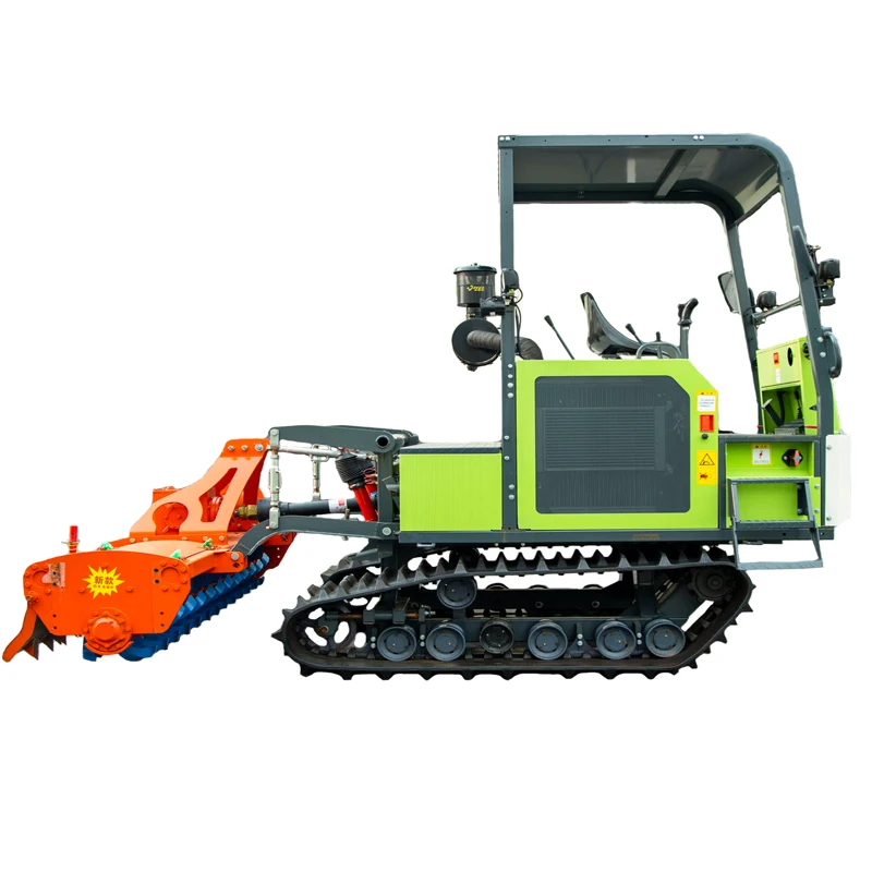 Crawler Tractor with Rotavator for Rice Land