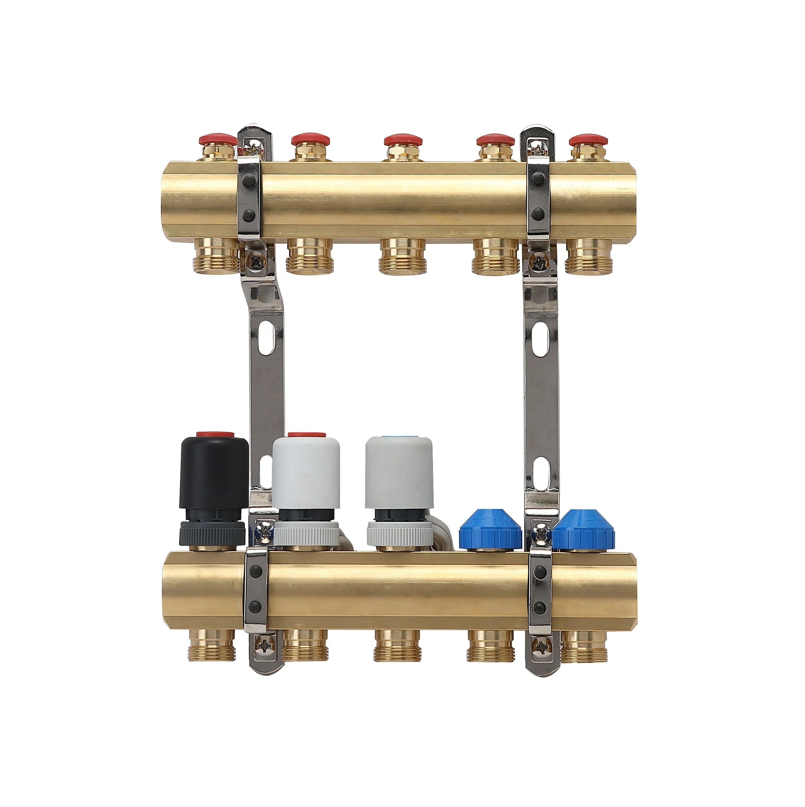 Floor heating system brass and stainless steel radiant water manifold