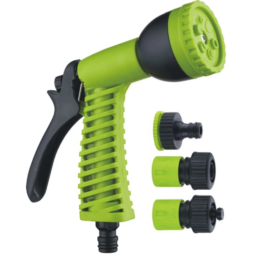 JS 6 function water hose nozzle portable agriculture handheld plastic hose sprayer nozzle