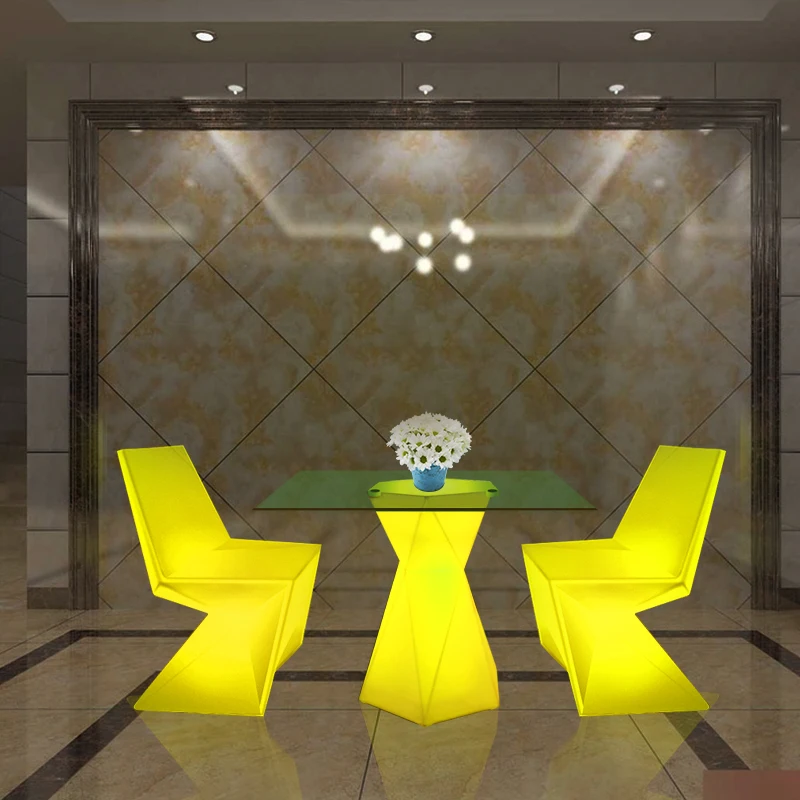 Outdoor furniture glowing bar table,led garden furniture table chair