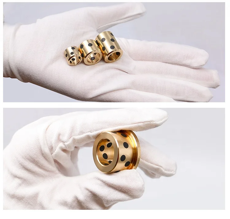 High Precision Injection Molding Machine Spare Parts Graphitte Bronze  Copper Alloy Self-lubricating Bushing.