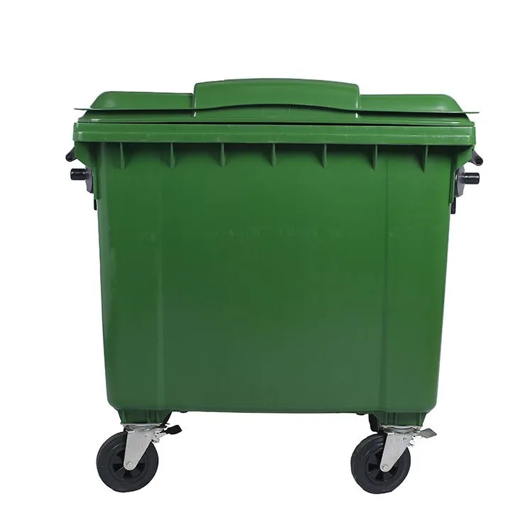 Manufacturers Sales 1100 Liter Outdoor Plastic Trash Can Recycling Waste Bin Plastic Dustbin With Wheely