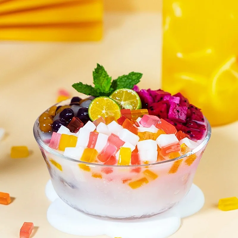 Wholesale colorful flavored drinkable konjac jelly juice bubble tea ingredients boba
