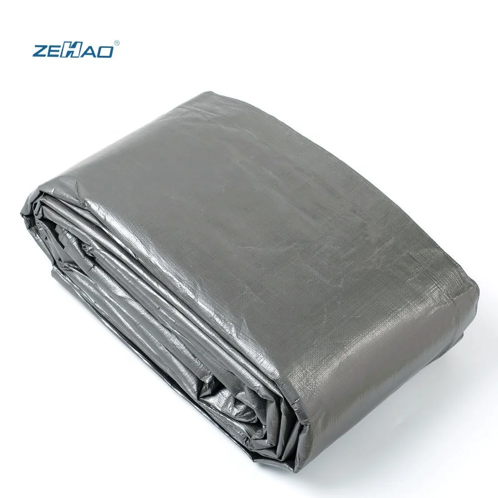 Grey PE Tarp 220gsm Waterproof Tent Covers Polyethylene Sheet Rain Cover