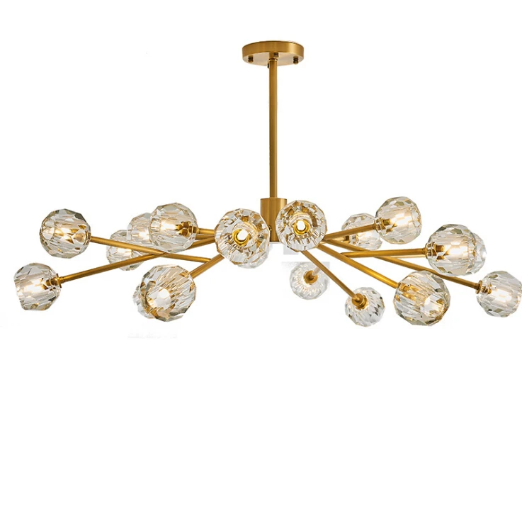 
Led Wrought iron lamp Luxury Crystal Hotel Villa deluxe decorative home lighting bedroom light luxury hanging lighting 