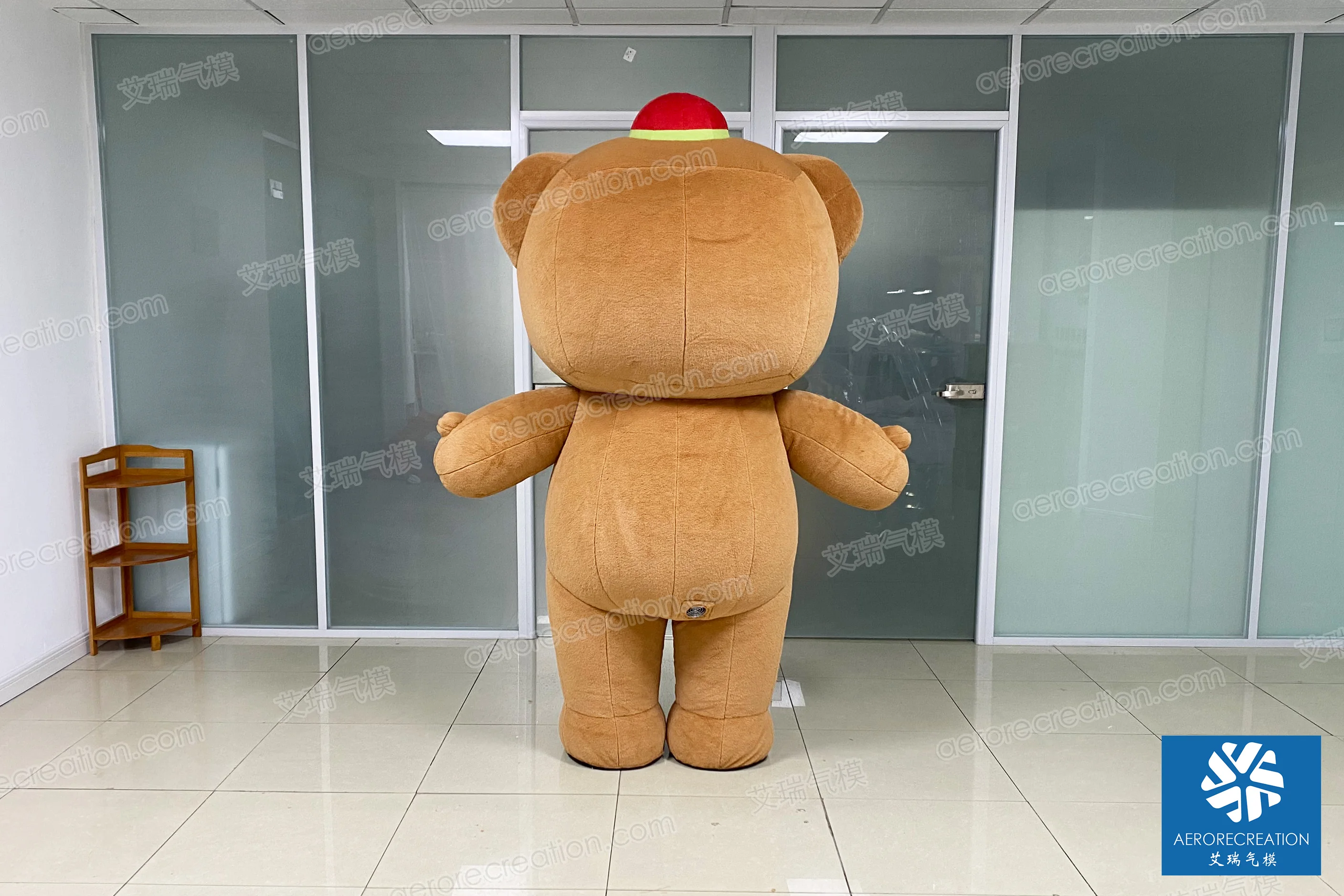 Aero Wholesale Short Plush Cartoon Inflatable Bear Mascot Interactive Customized Inflatable Walking Costume