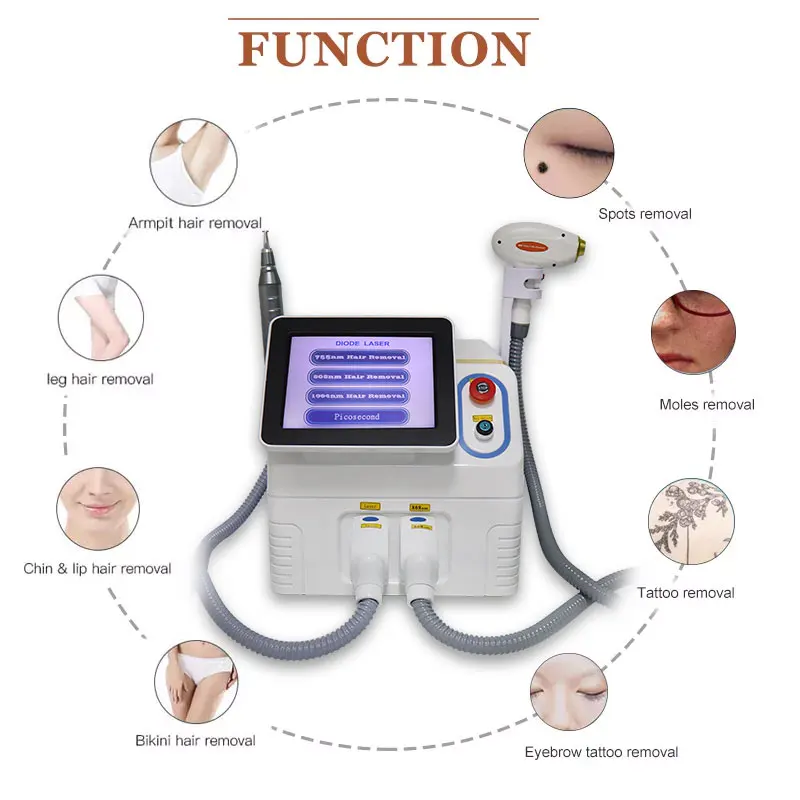 New 3 Wavelengths alexandrite laser hair removal Diode Laser 755 808 940 1064 Diode Laser Hair Removal Machine For Spa