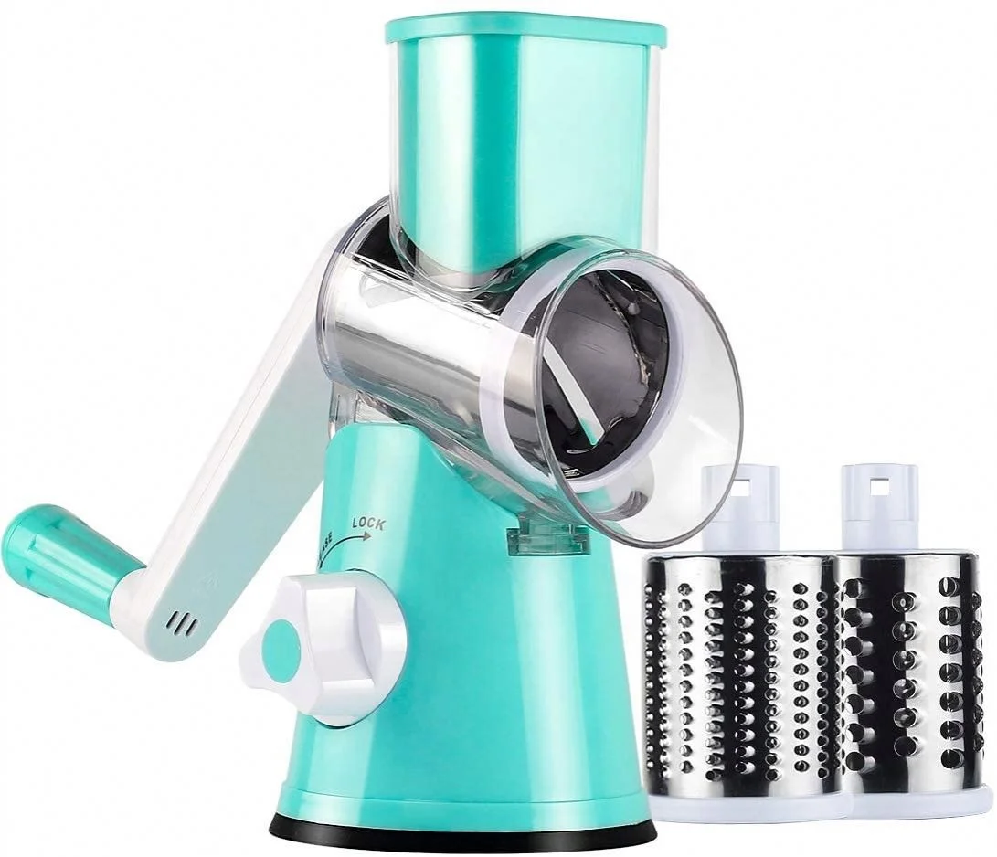 Hot Selling Wholesale Rotary Cheese Grater Vegetable Shredder Round Mandoline Slicer Grinder