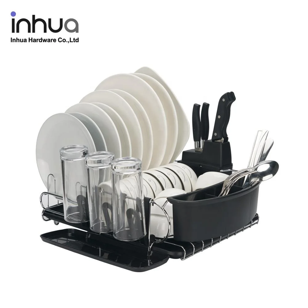 Горячая Распродажа! Высокое качество, 304 нержавеющая сталь, стойка для посуды, кухонная сушилка для посуды с боковой дренажной системой
