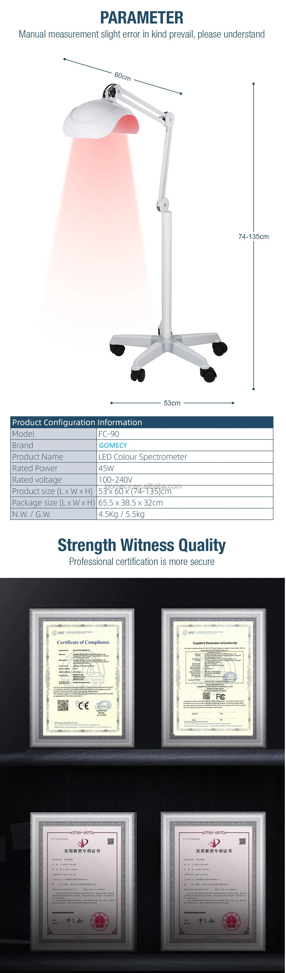 Gomecy therapy beauty machine led use professional therapie pdt led par photon red light therapy infrared PDT machine