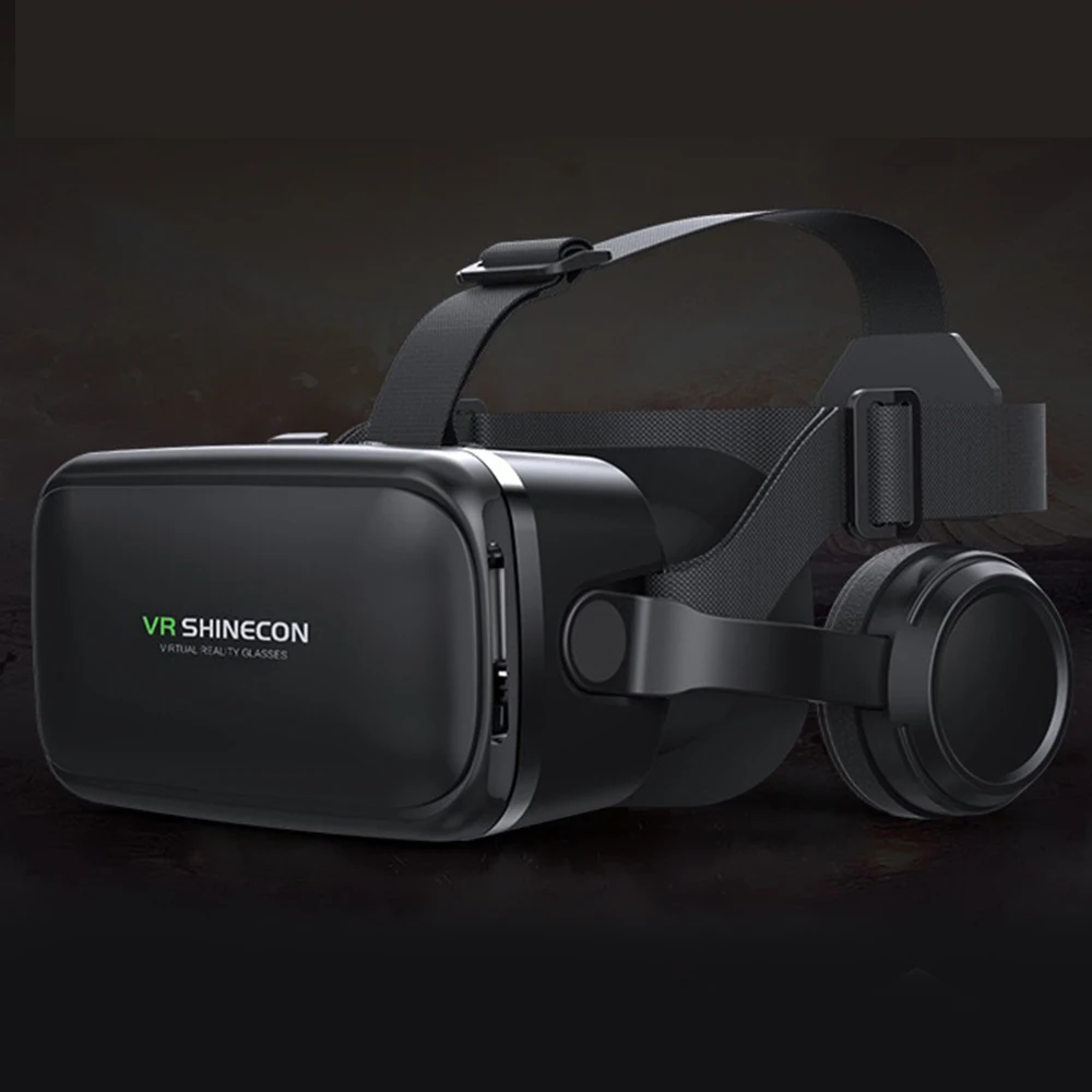 Горячая Распродажа модель VR-гарнитуры из АБС-пластика с наушниками для просмотра видео VR на 360 градусов смартфонов Android iOS