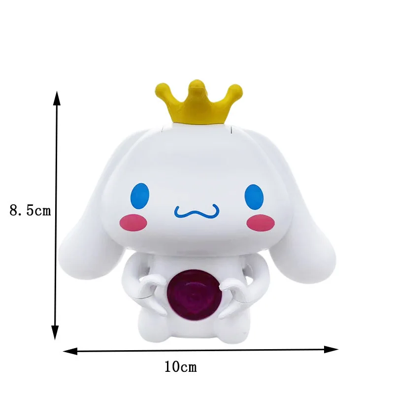 Wholesale Anime San-rio BabyCinnamoroll Kuro-mi Figure Doll Model Can Sound Talk I love you Light Toys Valentine Gift for Girl