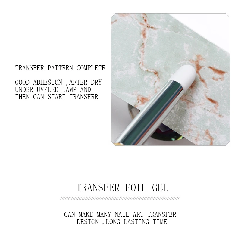 15ml Semi Permanent Soak Off UV LED Nail Foil Glue Gel Nail Polish Transfer Foil Gel for Nails Glue Art Stickers