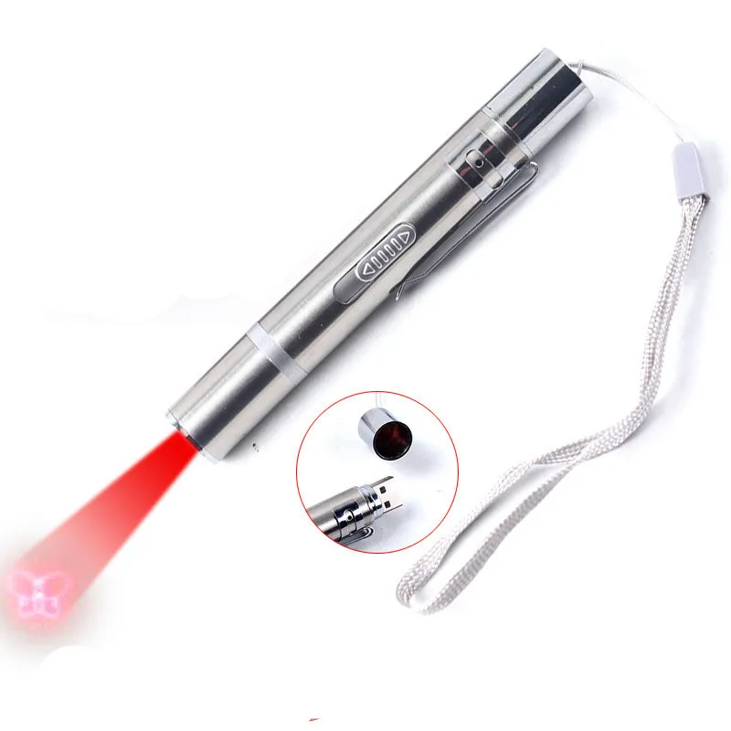 
Wholesale USB Charging Cat Laser Pen 5 Patterns Interactive Laser Cat Toy with LED Flash Light and UV light 