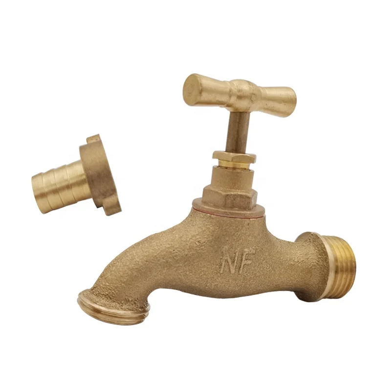 
brass hose bibcock 1/2 3/4 wall mounted water tap outdoor garden pipe faucet T bar stop cock bathroom mixer 