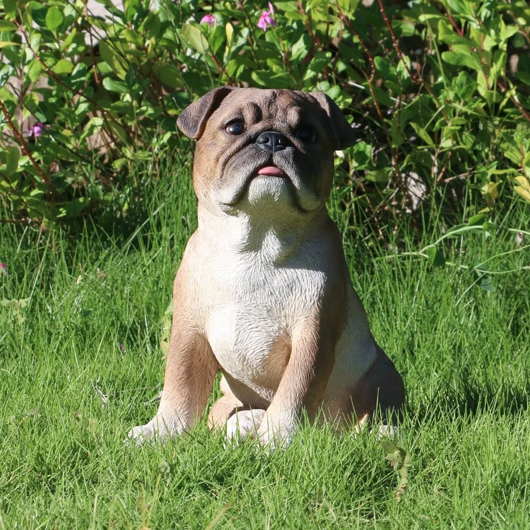 Китайская фабрика, милая Реалистичная фигурка животного собаки, Английский бульдог, оптовая продажа, садовый декор, скульптура бульдога в натуральную величину $