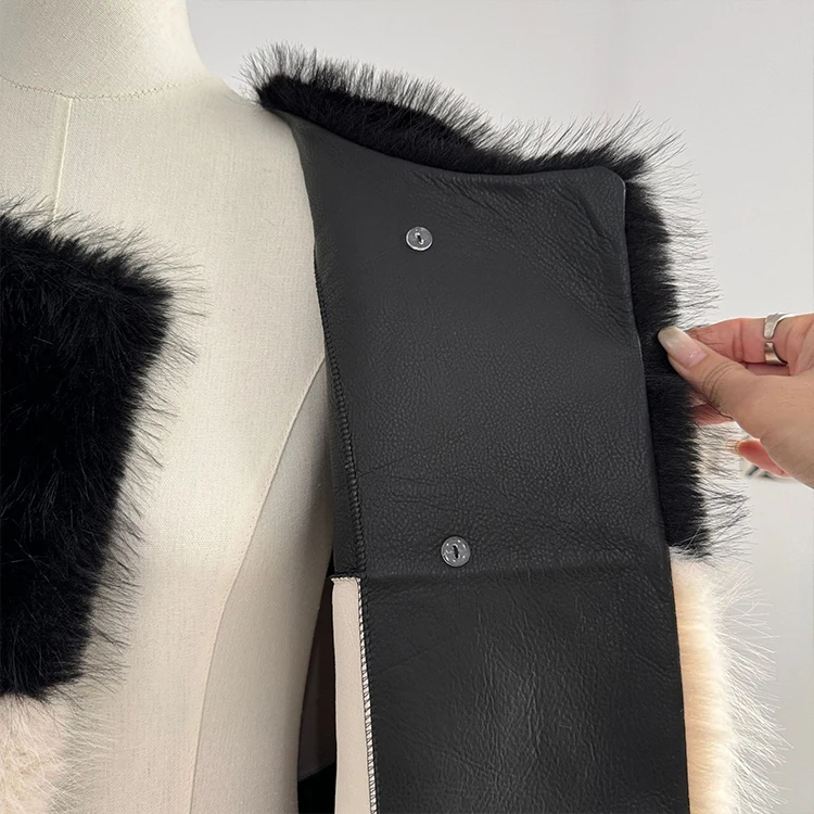 Women Faux Fox Fur Cozy Fluffy 2 Colorway Double Breasted Long Sleeve Crew Neck Faux Fur Casual Fashion Women Fox Fur Coat