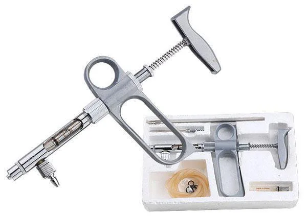 Ветеринарная вакцина Инжектор Шприцы животных вакцинация шприц с иглой и бутылка для адаптера переменного тока