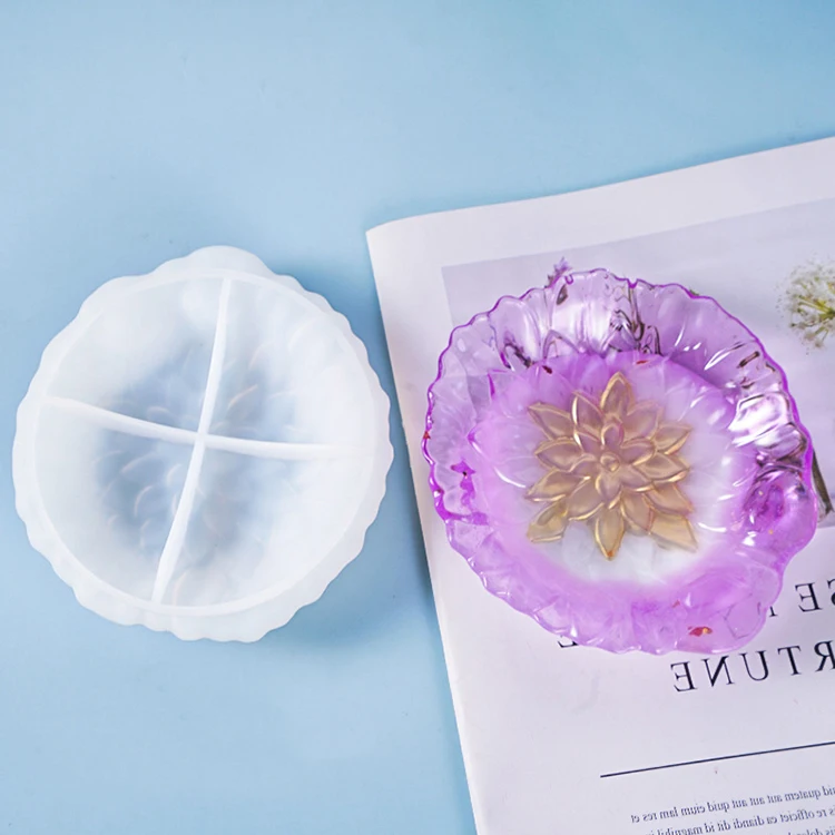 YS DIY Leaf Plate Petal Storage Mould Organizer Decoration Silicone Jewelry Mold Home Office Making Ashtray Candle Plaster Tools