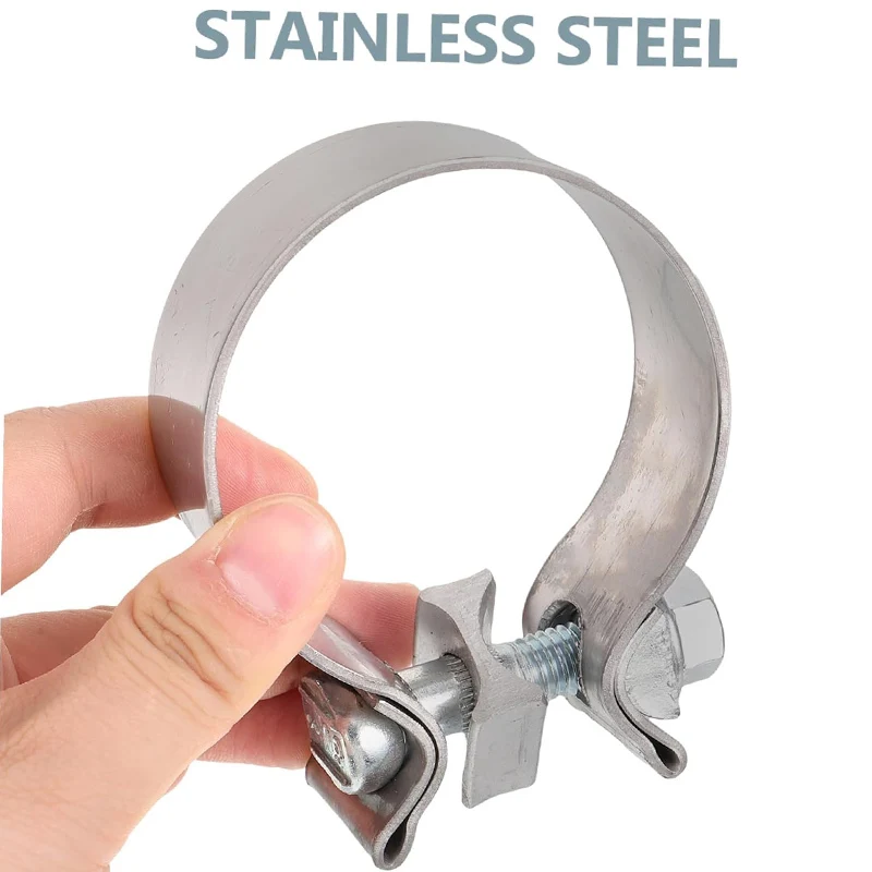 Factory export SS409 Stainless Steel exhaust pipe clamp 76mm  single bole clamp