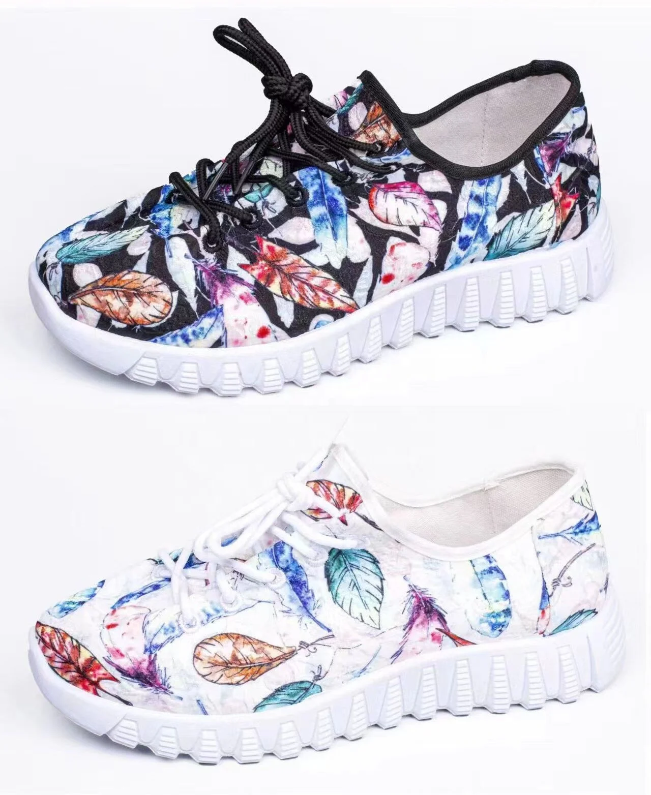 New Trend Flat Shoes Breathable Floral Sneakers Classic Casual Shoes for Ladies Women