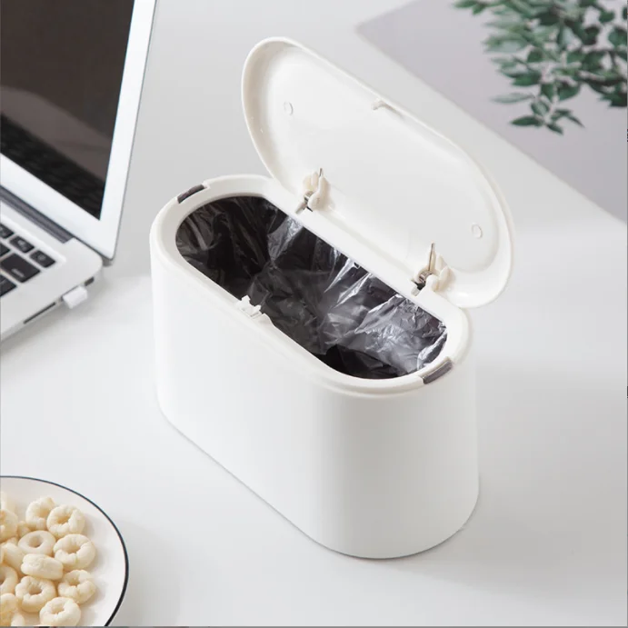 Mini Trash Can with Lid Counter Garbage Lint Bin for Bathroom,Office,Kitchen,Desk,Coffee Table