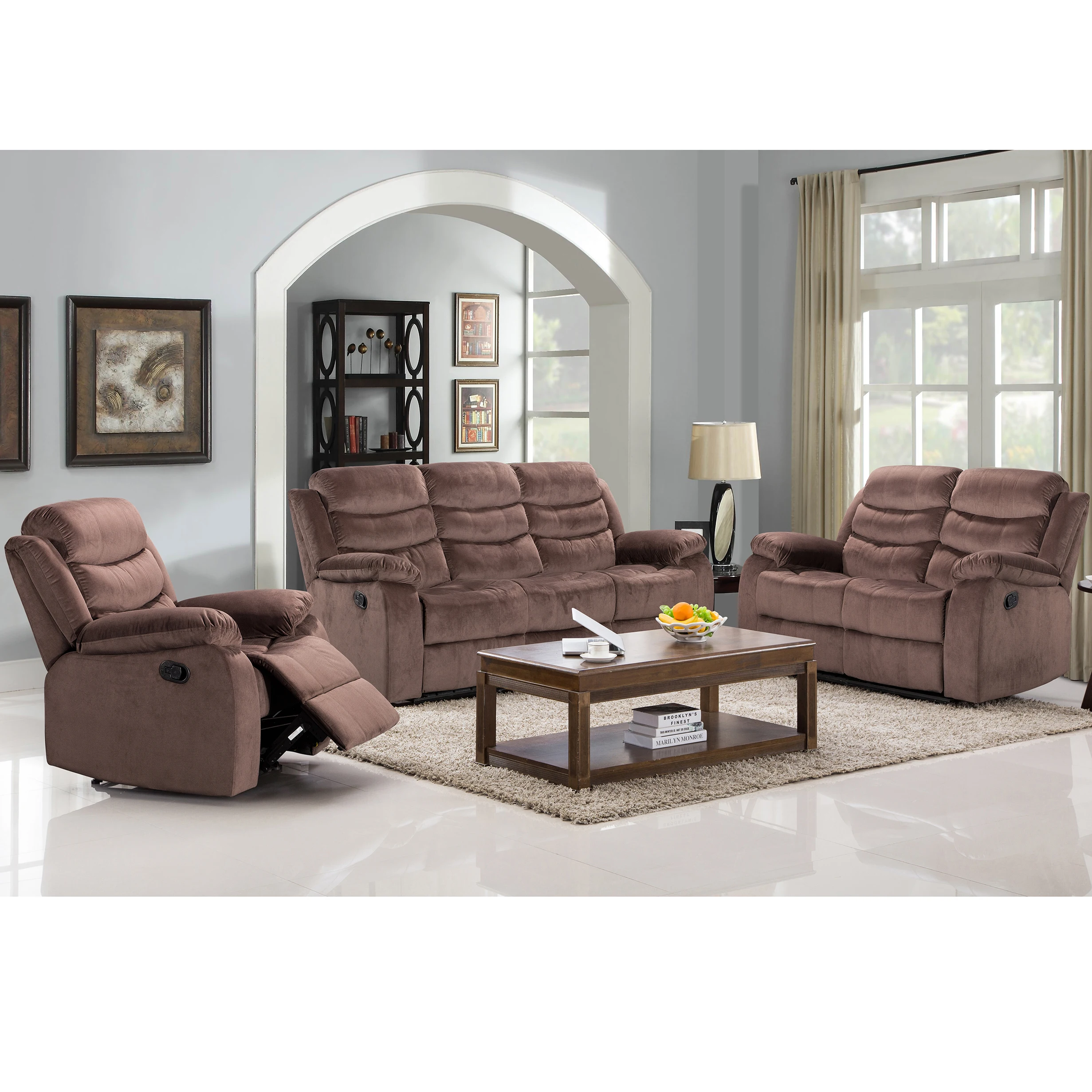 
Three-piece sofa with armrests backrest sofa custom furniture 