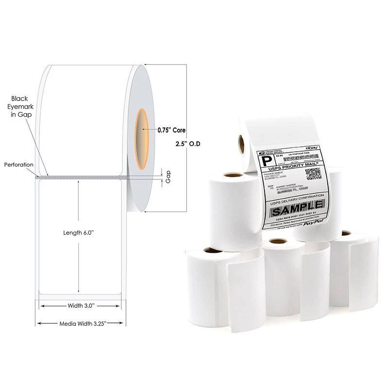 Adhesive Compatible Brother Dk Thermal Card Paper Adhesive Thermal Paper Label Rolls