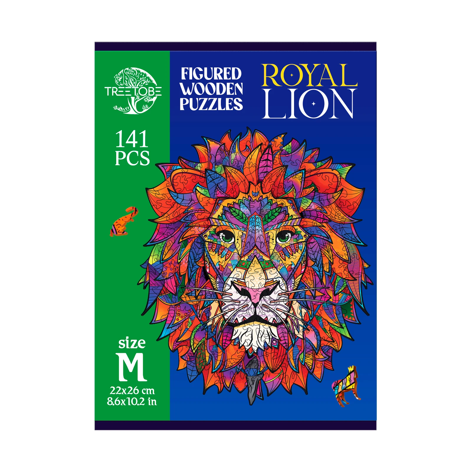Jigsaw Puzzles Unique Wooden for Children and Adults Wooden Puzzle. Gift for Family Board Game Imperial Lion M Size 141 Pieces