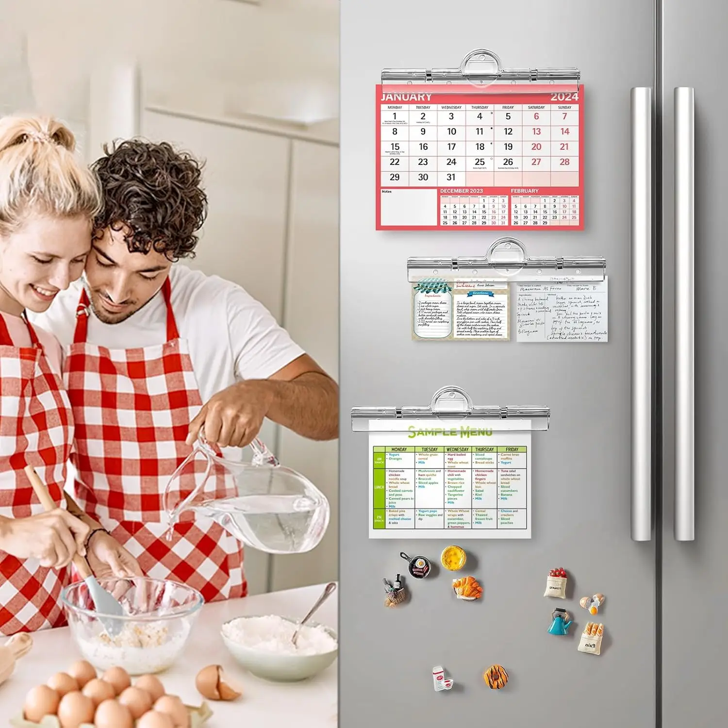 Acrylic Magnetic Clips, Long Magnetic File Clip for Fridge and Board