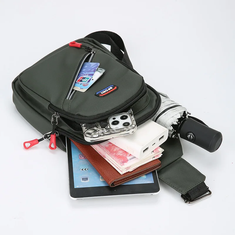 ZR561 Hot Selling Chest Bag Men New Waterproof Shoulder Bag Sports Travel Crossbody Bag Leisure Solid Color Oxford Cloth Satchel