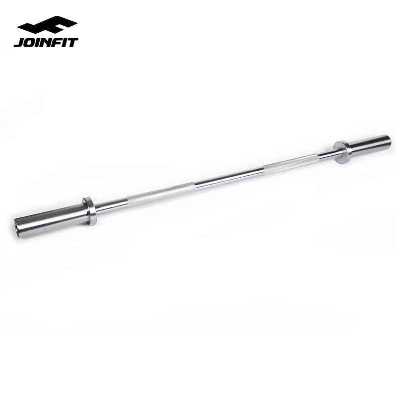 Joinfit Threaded Solid Chrome Barbell Bar, Steel EZ Curl Bar and Power Lifting
