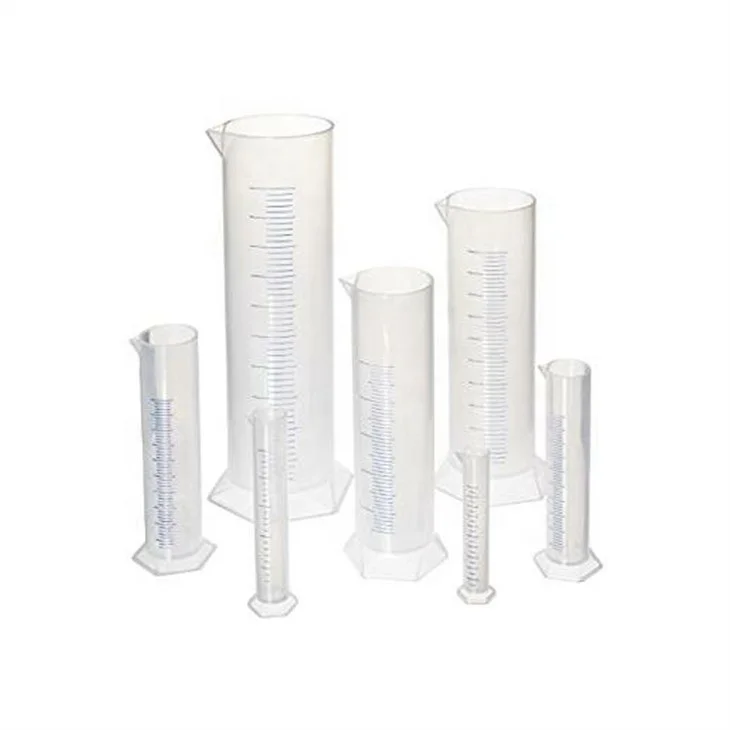 Laboratory Supply Plastic Graduated Hexagonal Base Measuring Cylinder With Spout